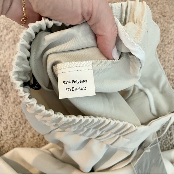 NWT Funyyzo Cream Neutral Wide Leg Dress Pants Trousers - Picture 14 of 15